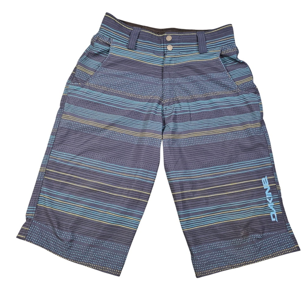 Dakine Mens Mountain Bike Shorts Size 28 Blue Striped MTB Cycling‎ Trail 2017S
